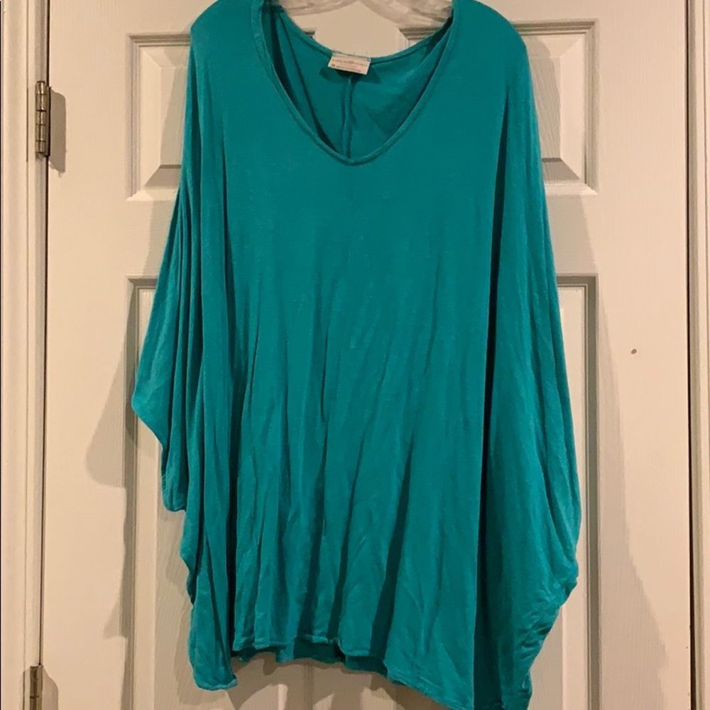 Teal batwing style tunic